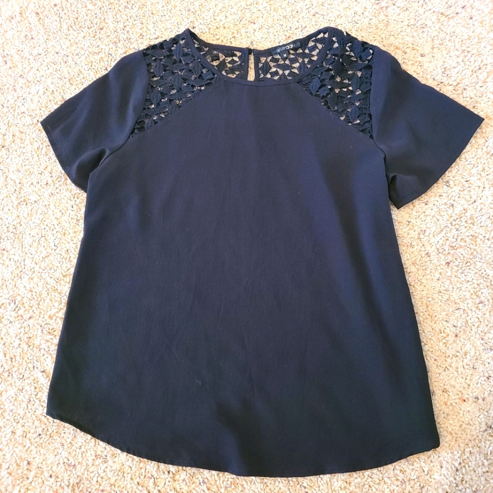 Stitch Fix Black Crochet Blouse